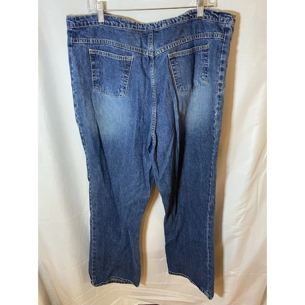 Duo Maternity Jeans Womens 38 Waist Pull On Belly Panel Straight Pants‎ 38x29.